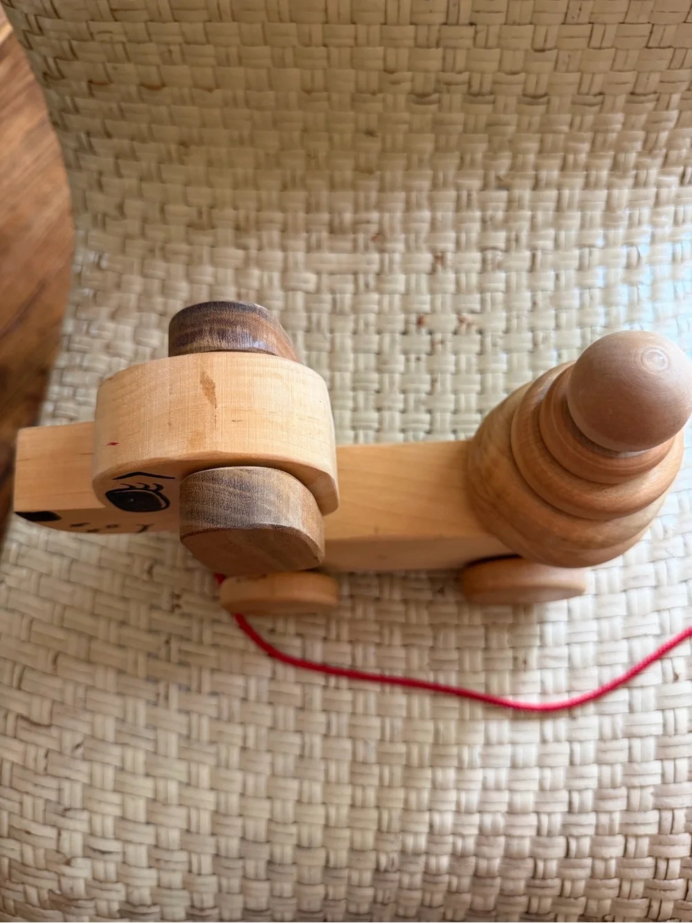 Wooden Dog Pull Toy Stackable Rings Woodstock Toymaket